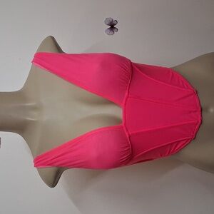 Urban Outfitters Hot Pink Corset Top Small Plunge V-Neck